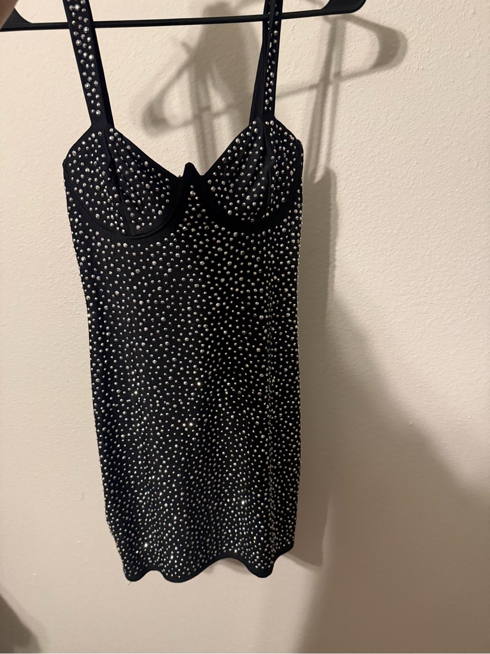 Banjul Black Studded Bustier Slip Dress